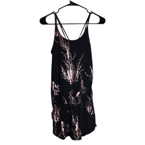 Nwot Sweaty Betty Horizon Playsuit Jumpsuit Black Rose Foil XS extra small